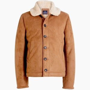 J.Crew Men's Faux Lamb's Wool Bomber Jacket XL NWT